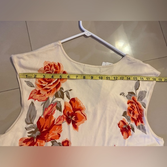 2X August Silk Sweater Top Silk Blend Plus 2X Beige  Floral Colorful Knit Top - Picture 4 of 14